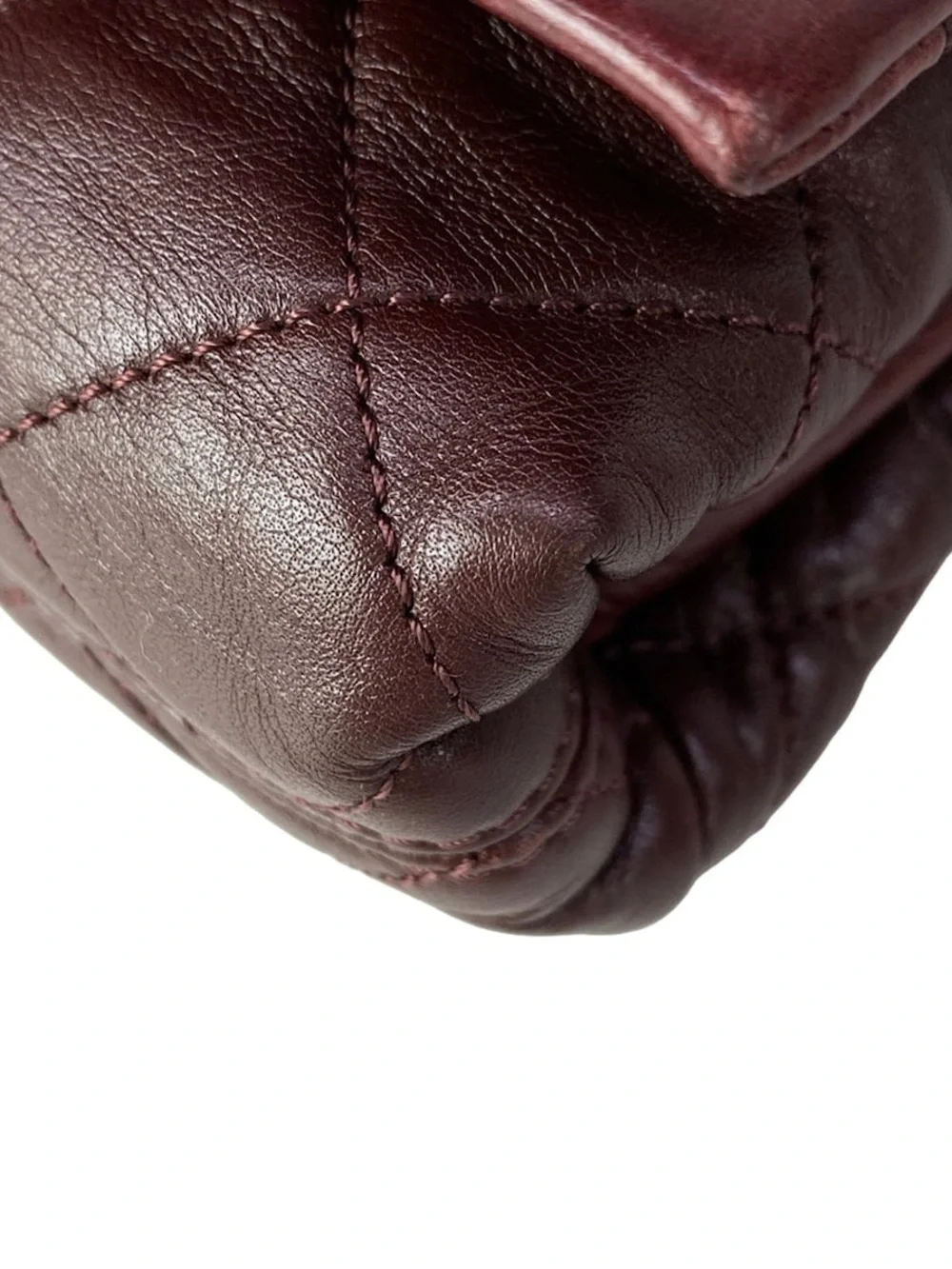 Authentic CHANEL Soft elegance quilted burgundy calf skin 2way bag